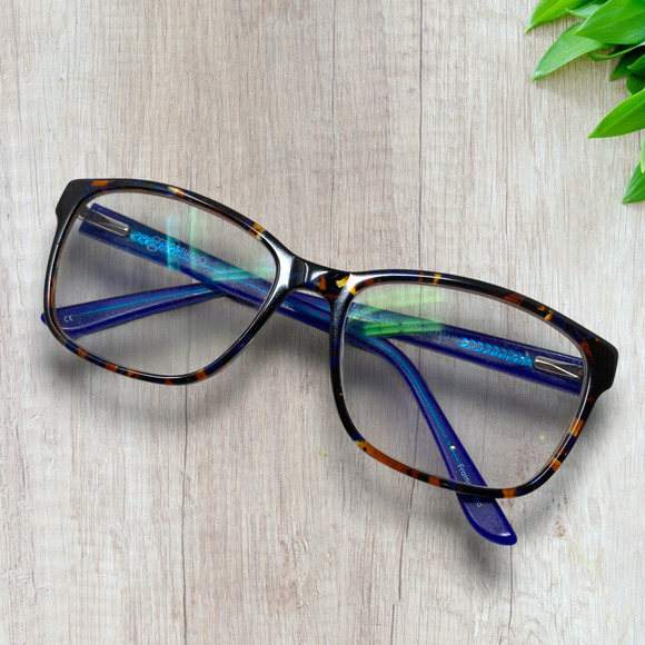 Gwen Stefani x gx Studio Eyeglasses Frames Only GS05 Navy/Green/Tort 54-16-135mm - Picture 1 of 9